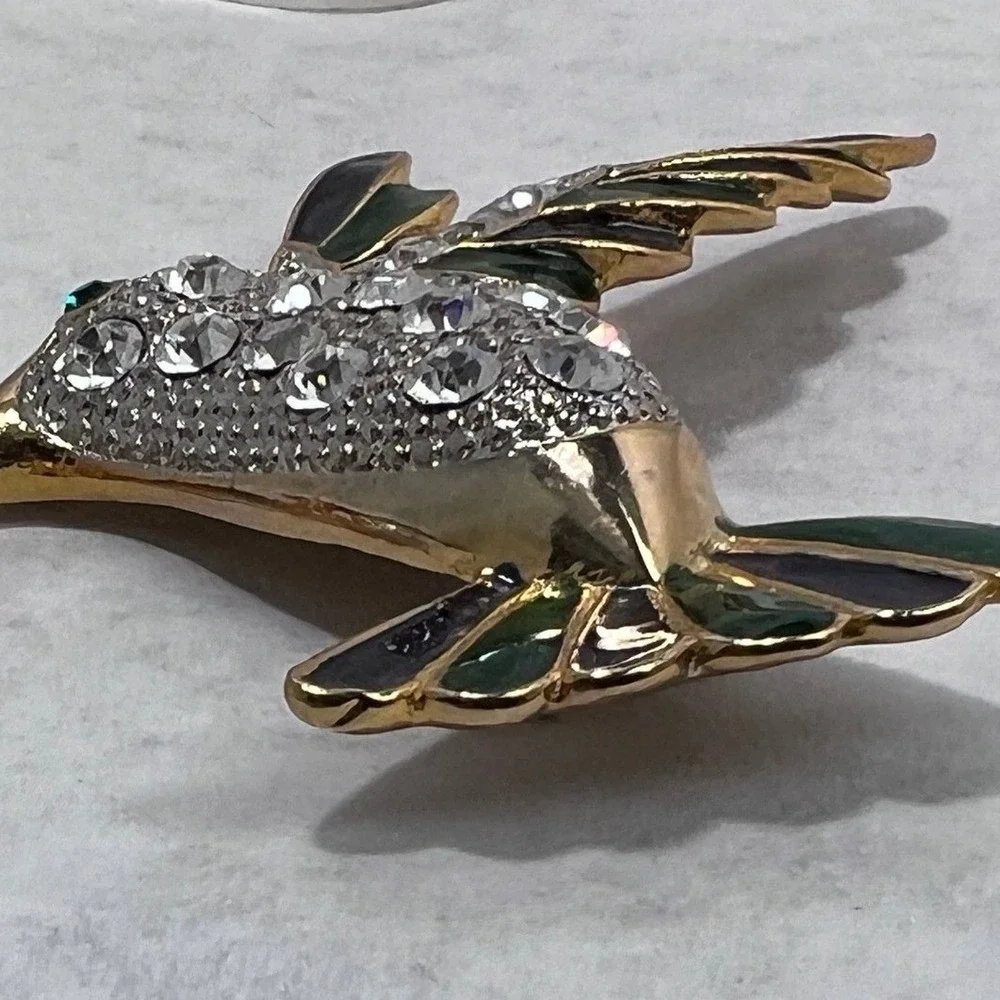 Hummingbird Brooch Pin Rhinestone Enamel Bird Pendant Charm Jewelry Nature‎